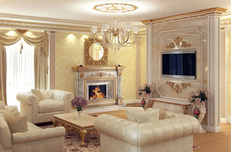 Style classique dans un grand salon